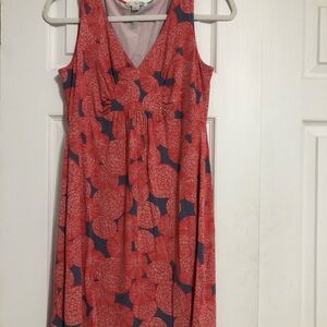 Boden Red and Gray Patterned Dress sleeveless stretchy women’s size 10